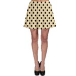 Polka Dots - Black on Peach Orange Skater Skirt