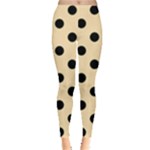 Polka Dots - Black on Peach Orange Women s Leggings