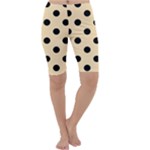 Polka Dots - Black on Peach Orange Cropped Leggings