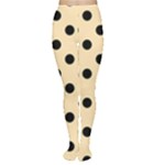 Polka Dots - Black on Peach Orange Women s Tights