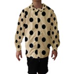 Polka Dots - Black on Peach Orange Hooded Wind Breaker (Kids)