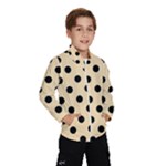 Polka Dots - Black on Peach Orange Wind Breaker (Kids)