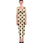 Polka Dots - Black on Peach Orange OnePiece Catsuit