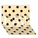 Polka Dots - Black on Peach Orange BOY 3D Greeting Card (7x5)