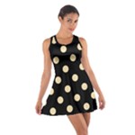 Polka Dots - Peach Orange on Black Cotton Racerback Dress