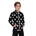 Polka Dots - Peach Orange on Black Wind Breaker (Kids)