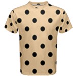 Polka Dots - Black on Sunset Orange Men s Cotton Tee