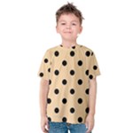 Polka Dots - Black on Sunset Orange Kid s Cotton Tee