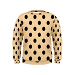 Polka Dots - Black on Sunset Orange Kid s Sweatshirt