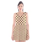 Polka Dots - Black on Sunset Orange Scoop Neck Skater Dress