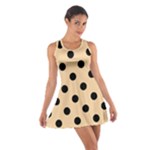 Polka Dots - Black on Sunset Orange Cotton Racerback Dress