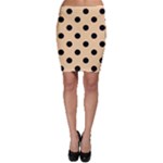 Polka Dots - Black on Sunset Orange Bodycon Skirt