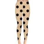 Polka Dots - Black on Sunset Orange Women s Leggings