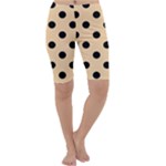 Polka Dots - Black on Sunset Orange Cropped Leggings