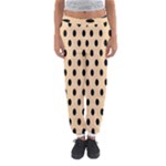 Polka Dots - Black on Sunset Orange Women s Jogger Sweatpants