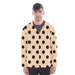 Polka Dots - Black on Sunset Orange Hooded Wind Breaker (Men)