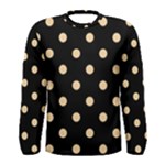 Polka Dots - Sunset Orange on Black Men s Long Sleeve T-shirt