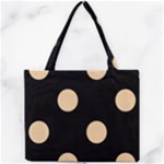 Polka Dots - Sunset Orange on Black Mini Tote Bag