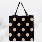 Polka Dots - Sunset Orange on Black Grocery Tote Bag