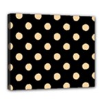 Polka Dots - Sunset Orange on Black Deluxe Canvas 24  x 20  (Stretched)