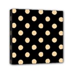 Polka Dots - Sunset Orange on Black Mini Canvas 6  x 6  (Stretched)