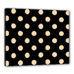 Polka Dots - Sunset Orange on Black Canvas 24  x 20  (Stretched)