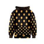 Polka Dots - Pastel Orange on Black Kid s Zipper Hoodie