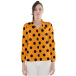 Polka Dots - Black on Dark Orange Wind Breaker (Women)