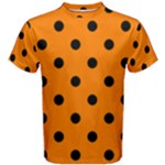 Polka Dots - Black on Orange Men s Cotton Tee