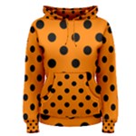 Polka Dots - Black on Orange Women s Pullover Hoodie