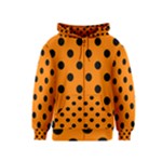 Polka Dots - Black on Orange Kid s Zipper Hoodie