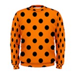 Polka Dots - Black on Orange Men s Sweatshirt