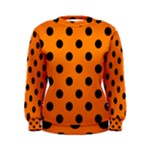 Polka Dots - Black on Orange Women s Sweatshirt