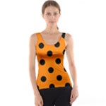 Polka Dots - Black on Orange Tank Top