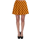 Polka Dots - Black on Orange Skater Skirt