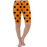 Polka Dots - Black on Orange Cropped Leggings