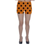 Polka Dots - Black on Orange Skinny Shorts