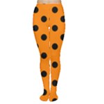 Polka Dots - Black on Orange Women s Tights