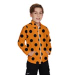 Polka Dots - Black on Orange Wind Breaker (Kids)