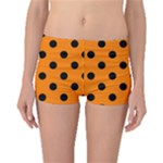 Polka Dots - Black on Orange Boyleg Bikini Bottoms