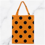 Polka Dots - Black on Orange Classic Tote Bag