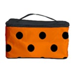 Polka Dots - Black on Orange Cosmetic Storage Case