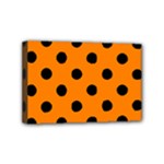 Polka Dots - Black on Orange Mini Canvas 6  x 4  (Stretched)