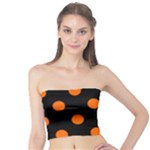 Polka Dots - Safety Orange on Black Tube Top