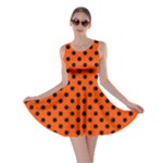 Polka Dots - Black on Tangelo Orange Skater Dress