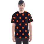 Polka Dots - Tangelo Orange on Black Men s Sport Mesh Tee