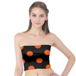 Polka Dots - Tangelo Orange on Black Tube Top