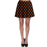 Polka Dots - Tangelo Orange on Black Skater Skirt