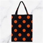 Polka Dots - Tangelo Orange on Black Classic Tote Bag