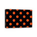 Polka Dots - Tangelo Orange on Black Mini Canvas 6  x 4  (Stretched)